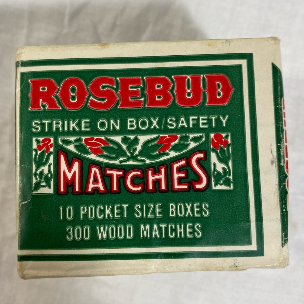 Vintage 1977 Rosebud Match Box Strike on Box, Lot of Ten in Original Packaging